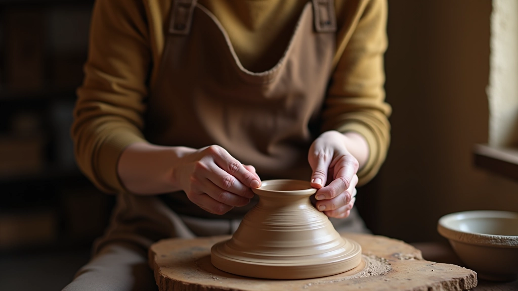 Irish craftsperson demonstrating traditional craft techniques in studio